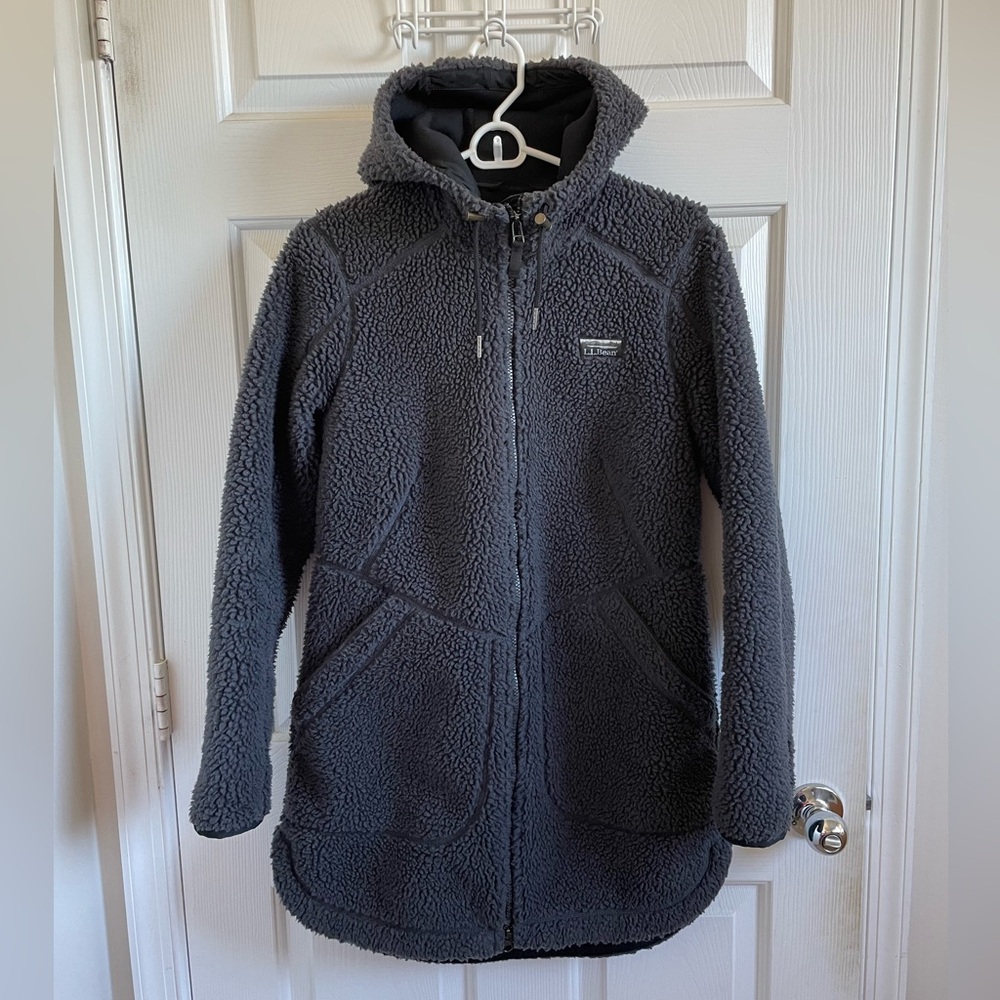 L.L. Bean Gray Sherpa Fleece Jacket